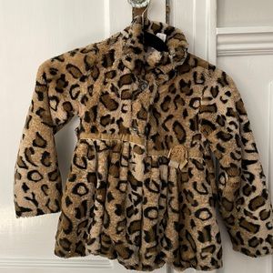 Leopard print faux fur jacket 6x